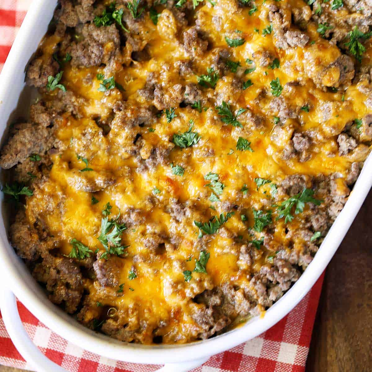 Cheesy Keto Ground Beef Casserole