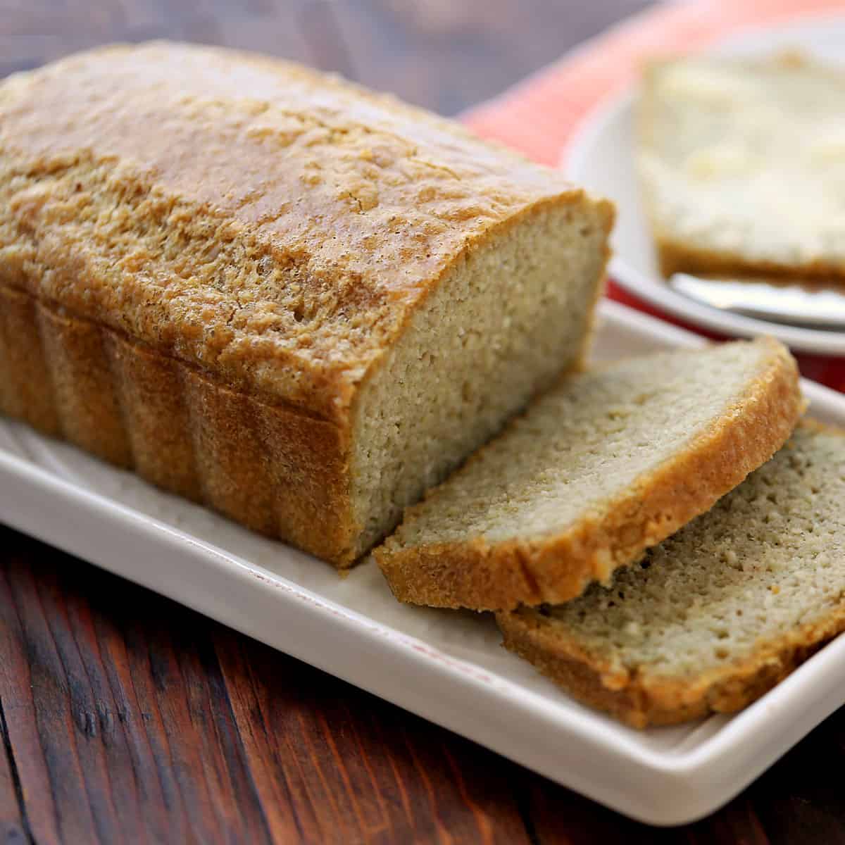 Almond flour bread made with baking soda.
