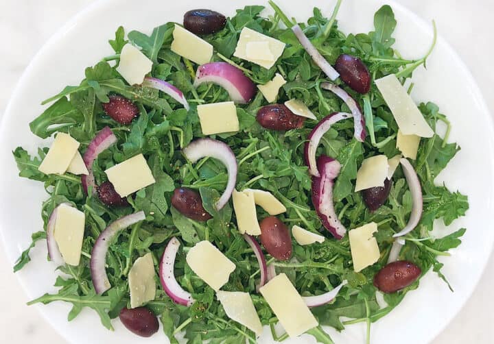 Top the salad with shaved parmesan.