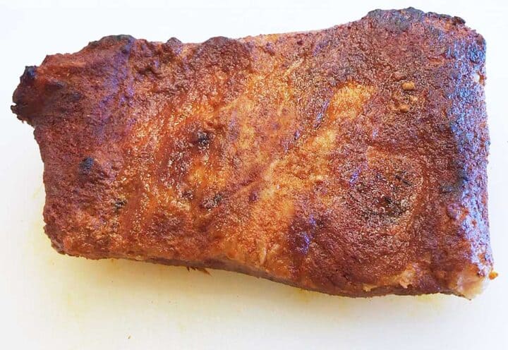 Brisket after it's been broiled to crisp up the far.