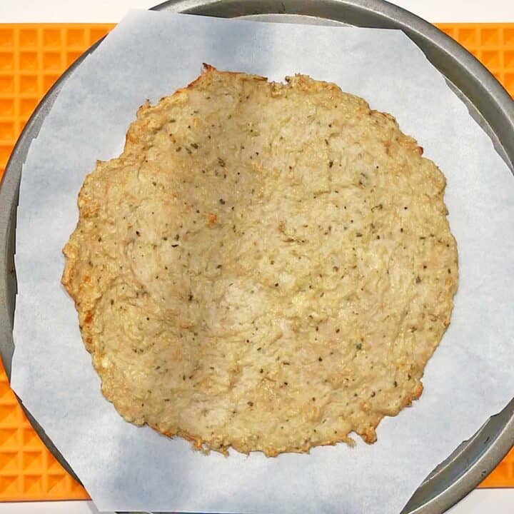 The crust when it's fully baked and ready for toppings.