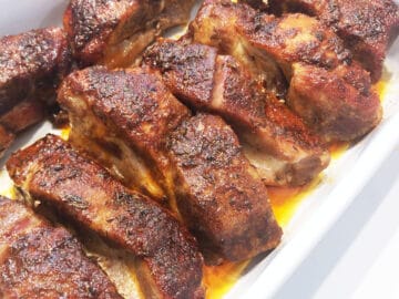 The ribs are served.