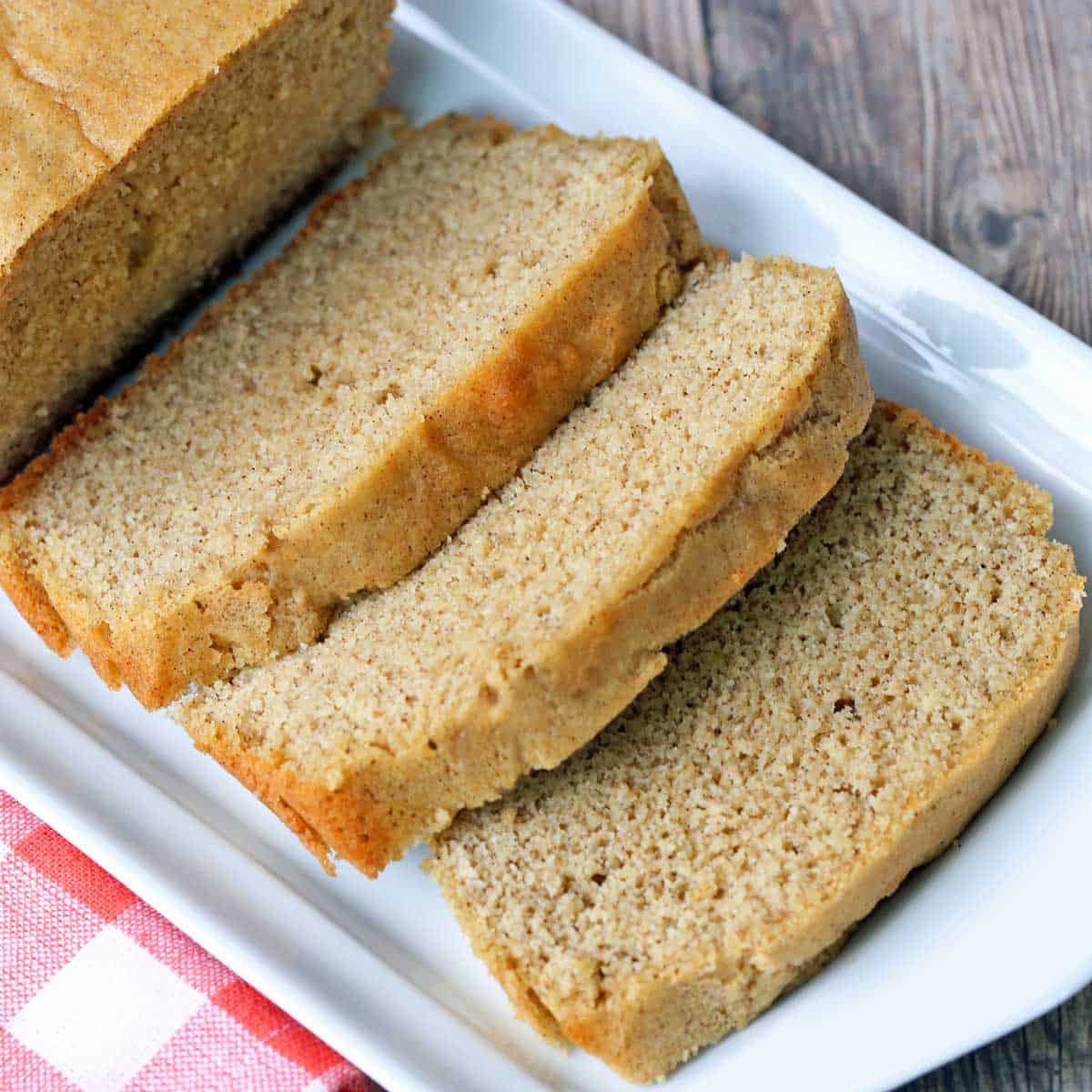 Almond flour bread made with baking powder.
