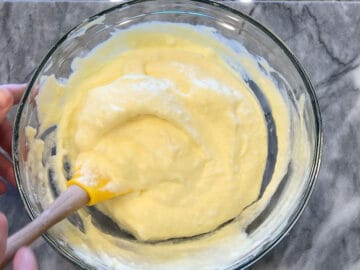 The mixture is ready in the bowl.