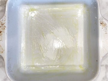 A greased baking dish.