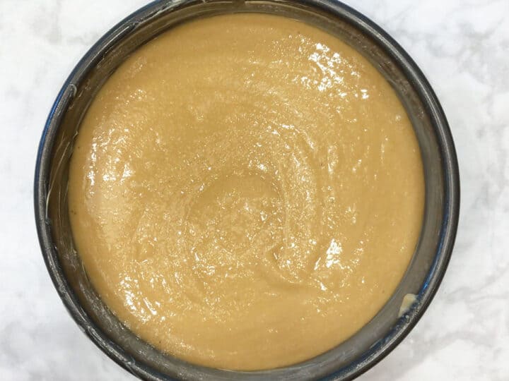 The batter was poured into the pan.