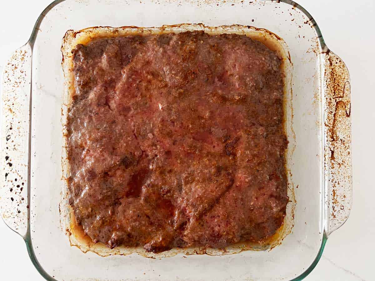 The beef mixture is ready.