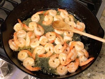 Lemon juice was added to the skillet.