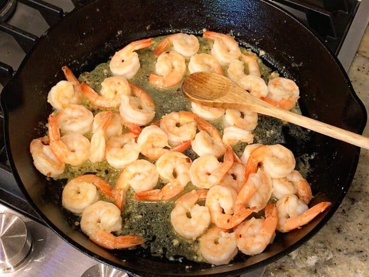 Lemon juice was added to the skillet.