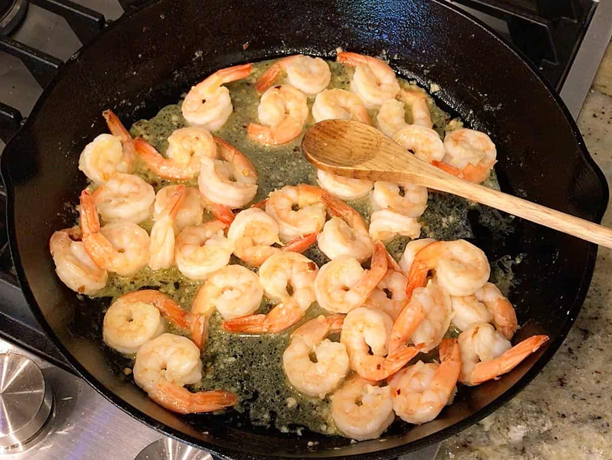 Lemon juice was added to the skillet.