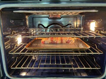 The tenderloin was placed in the oven.