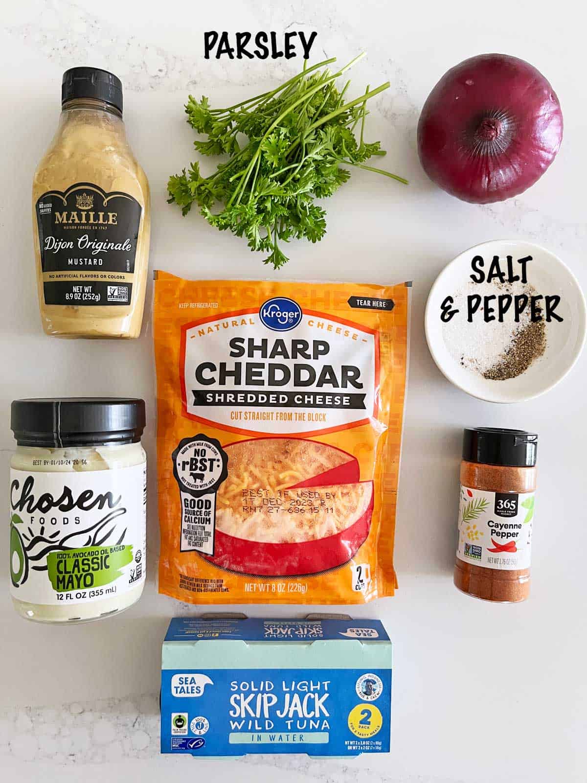 The ingredients needed to make a keto tuna casserole.