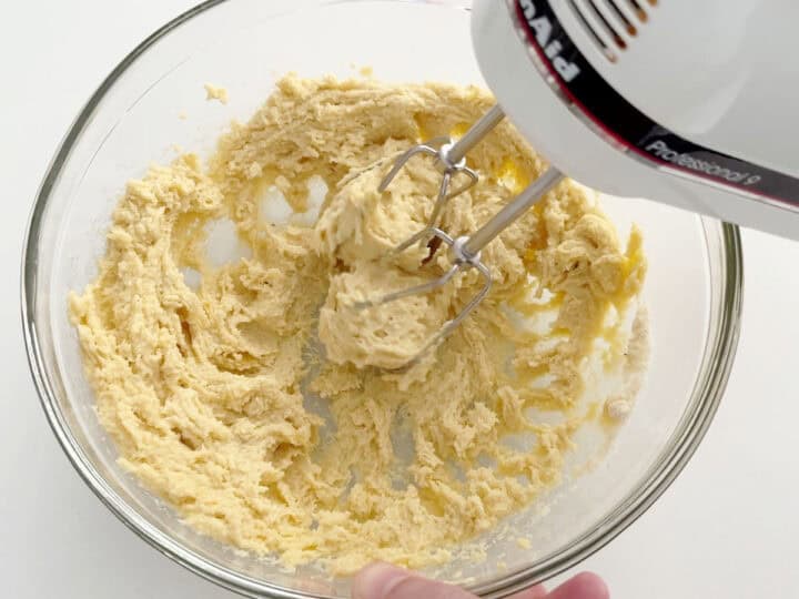 Mixing in the almond flour.