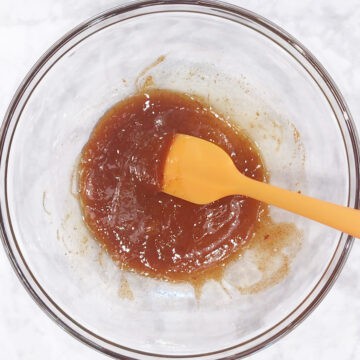 Mixing butter, honey, and smoked paprika.