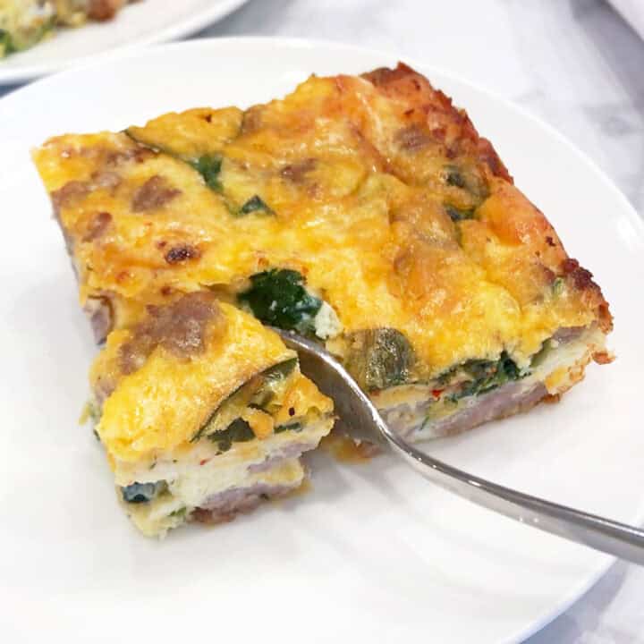 The casserole is served.