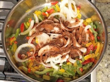 Cooking the veggies.