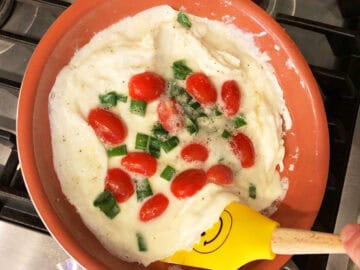 Cooking the omelette.