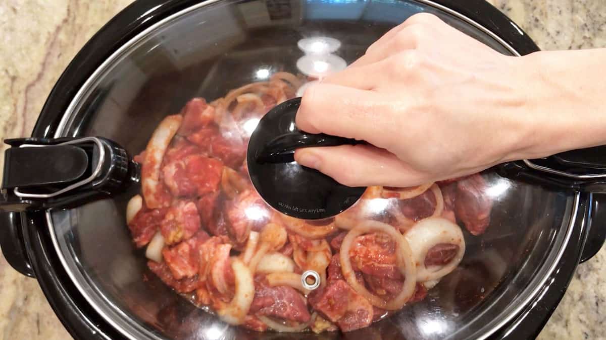 Cover and cook the goulash.