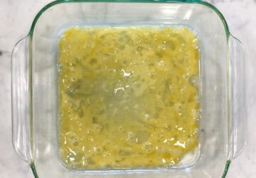 An egg and water mixture.