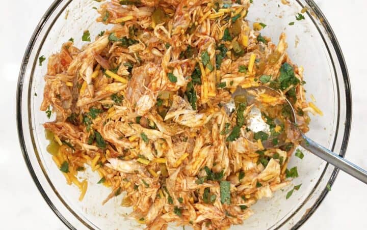 The casserole ingredients were mixed in a bowl.