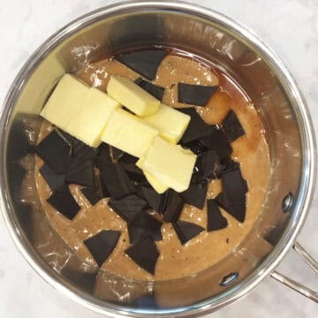 The ingredients were added to a saucepan.