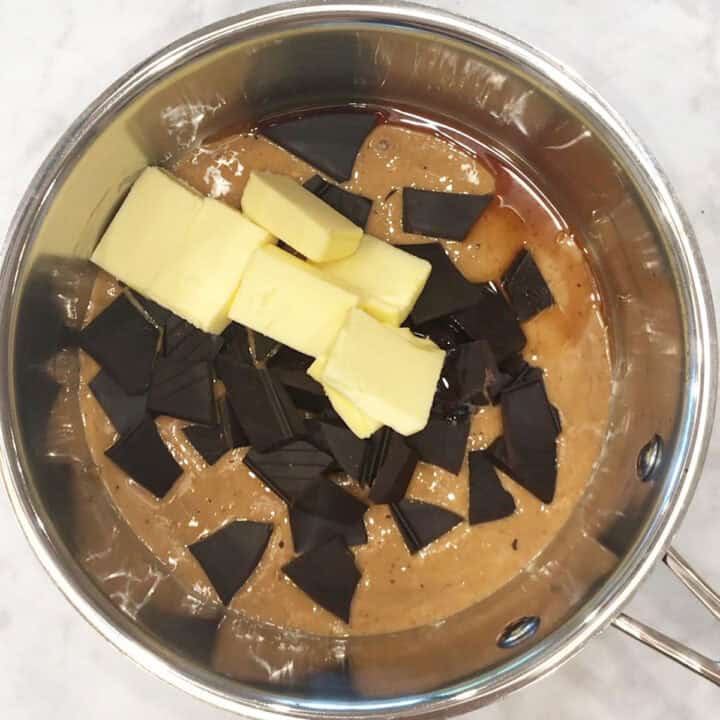 The ingredients were added to a saucepan.