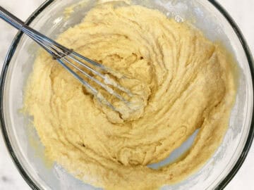 Mixing in the coconut flour.