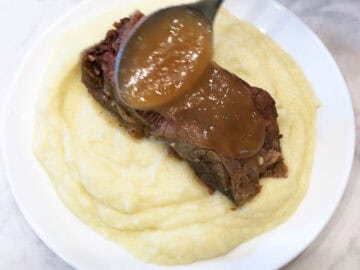 The pot roast is served.