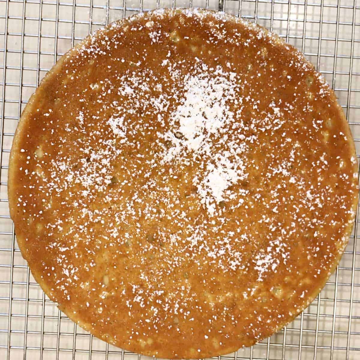 The cake was dusted with a powdered sweetener.