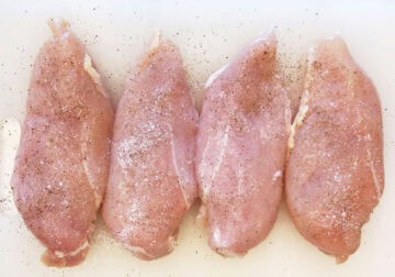 The chicken was seasoned with salt, pepper, and garlic powder.