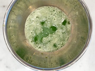 Water was squeezed out of the grated zucchini.