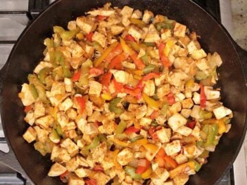 The turkey meat was mixed in.