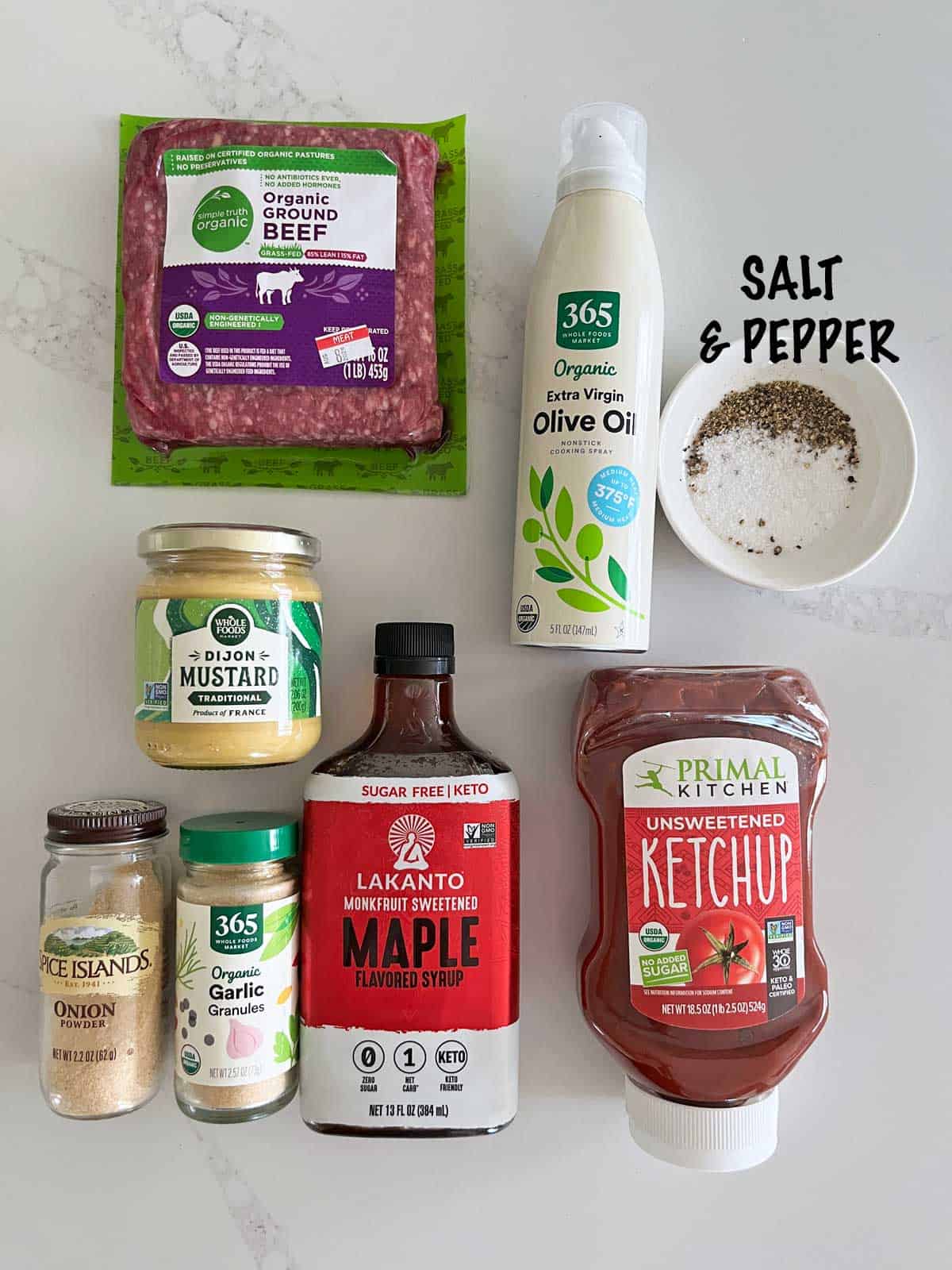 The ingredients needed to make cocktail meatballs.