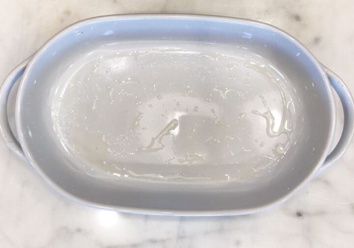 A greased baking dish.