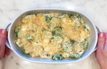 The casserole was topped with parmesan.
