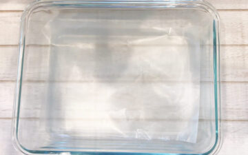 A wax-paper-lined pan.