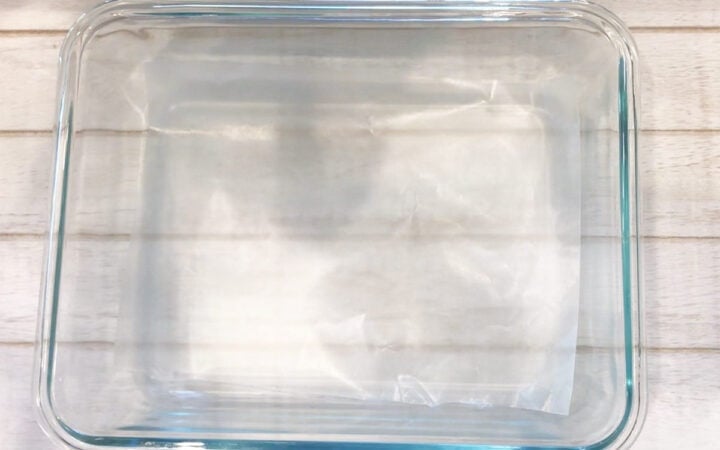 A wax-paper-lined pan.