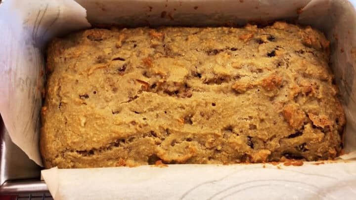 The cake is ready in the pan.