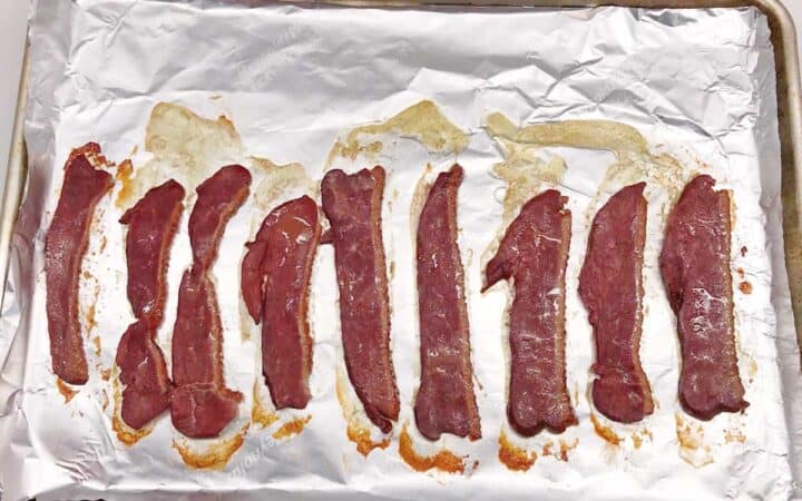 The bacon is ready in the pan.