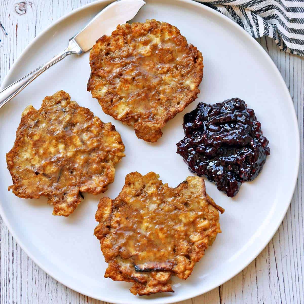 Matzo brei is served with jam.
