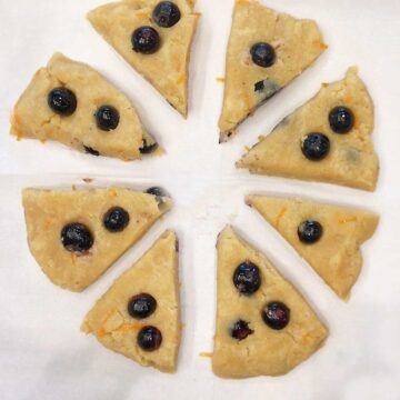 Separating the dough triangles on the pan.