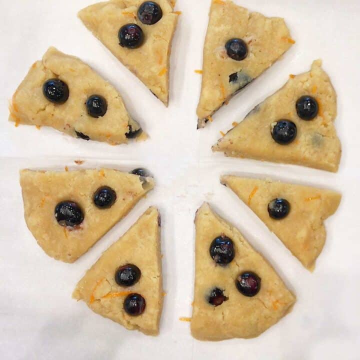 Separating the dough triangles on the pan.