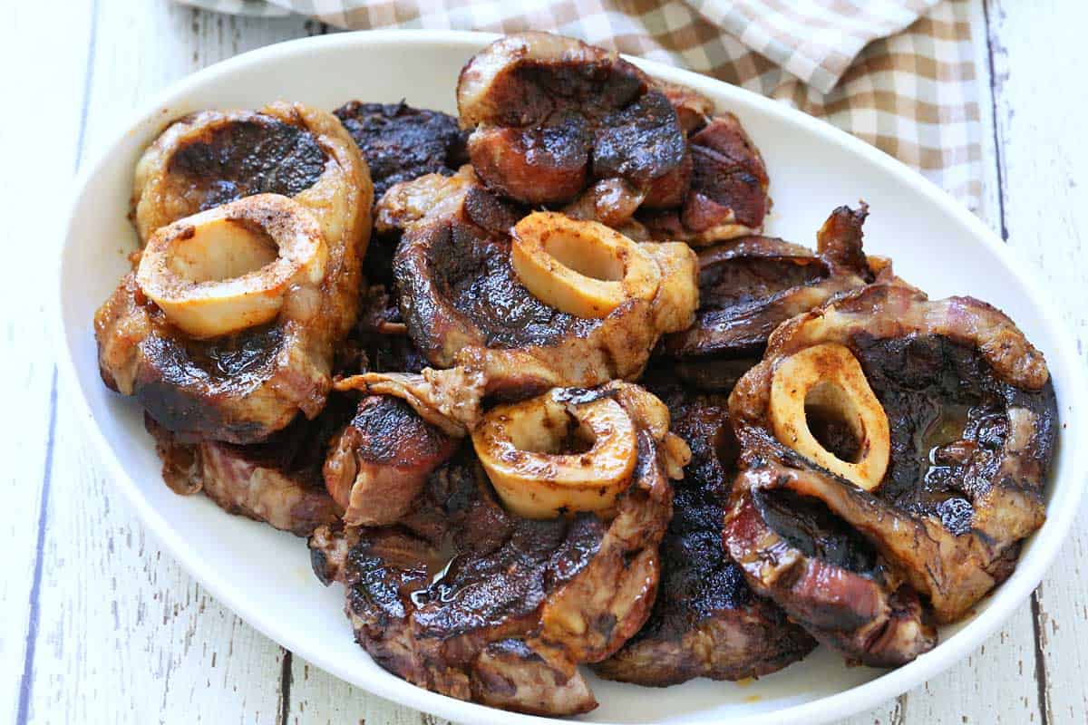 Beef shanks without a glaze.