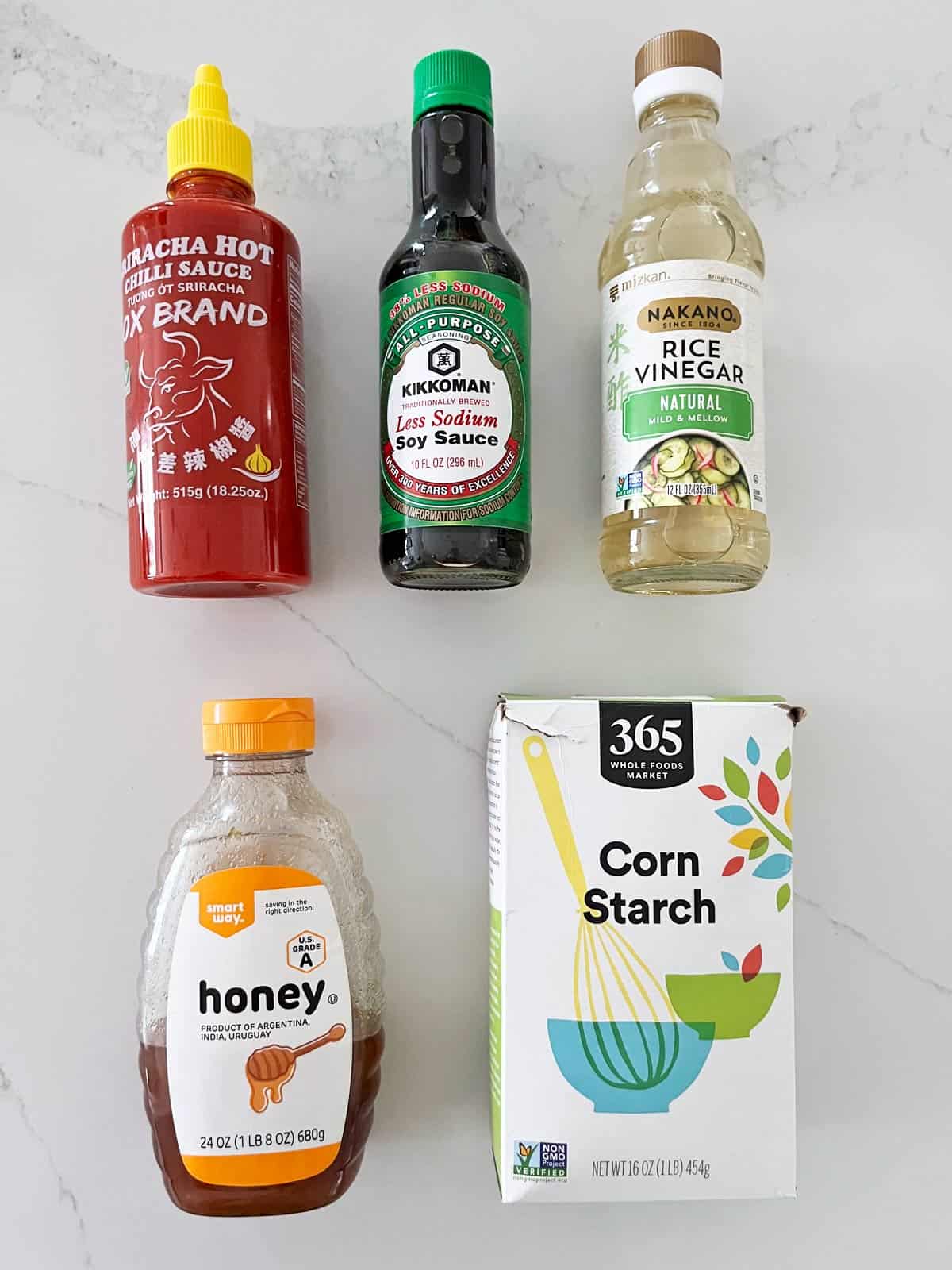 Sauce ingredients for chicken stir fry.