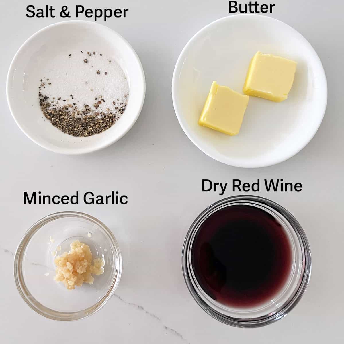 The ingredients for duck breast sauce.