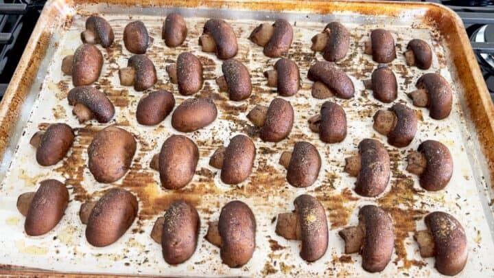 The mushrooms are fully baked.