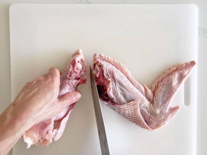 Splitting the wings into three parts.