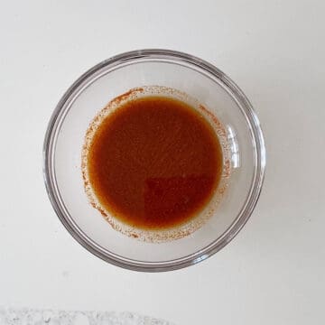 The marinade was mixed in a bowl.