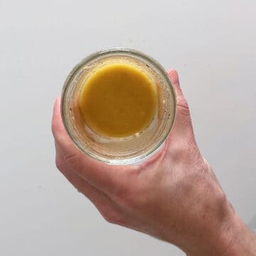 The dressing ingredients were combined in a jar.