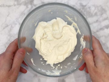 The mixture was placed in the freezer and is now semi-frozen.